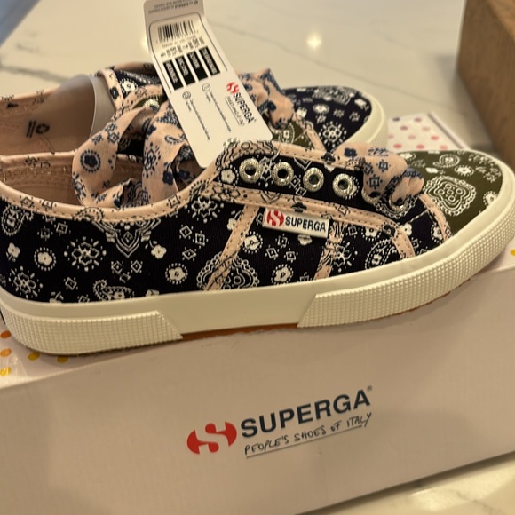 Brand new with box Superga bandana mix green/blue women sneakers size 39.5 - Picture 4 of 4